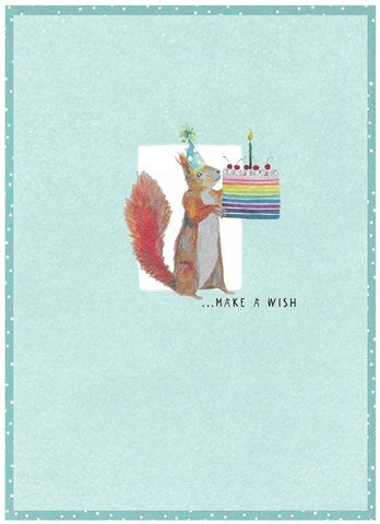 Skylark Squirrel Make a Wish Card
