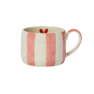 Belly Button Stripe & Heart Stoneware Mug - More Than Just a Gift | Narborough Hall