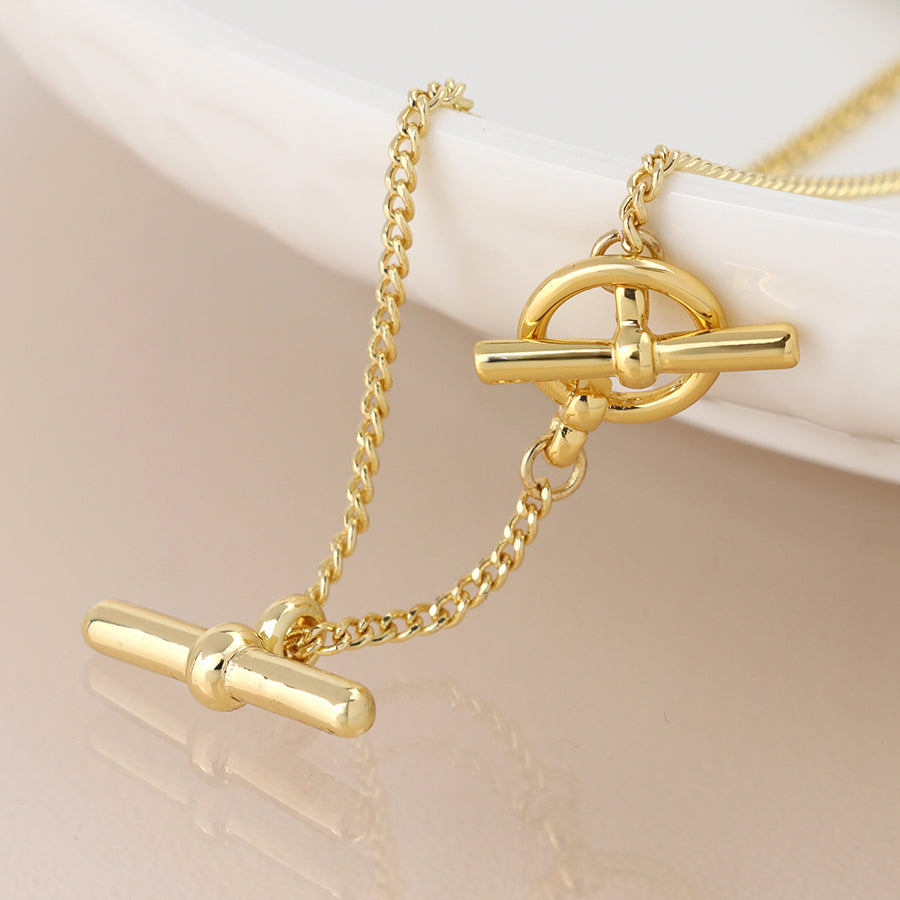 POM Golden Chunky Chain & T-Bar Necklace - More Than Just a Gift | Narborough Hall