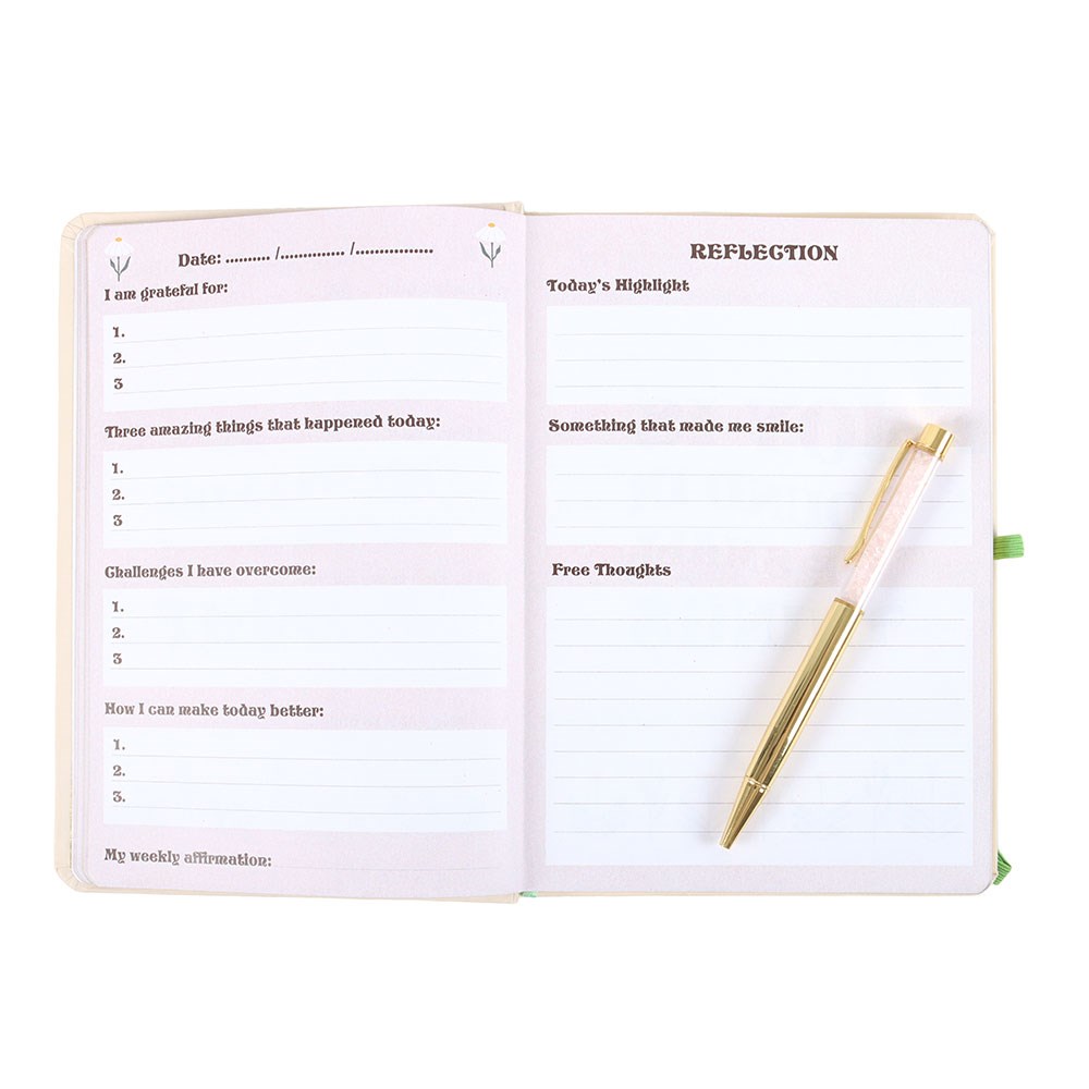 Keep Going Keep Growing A5 Notebook with Rose Quartz Pen
