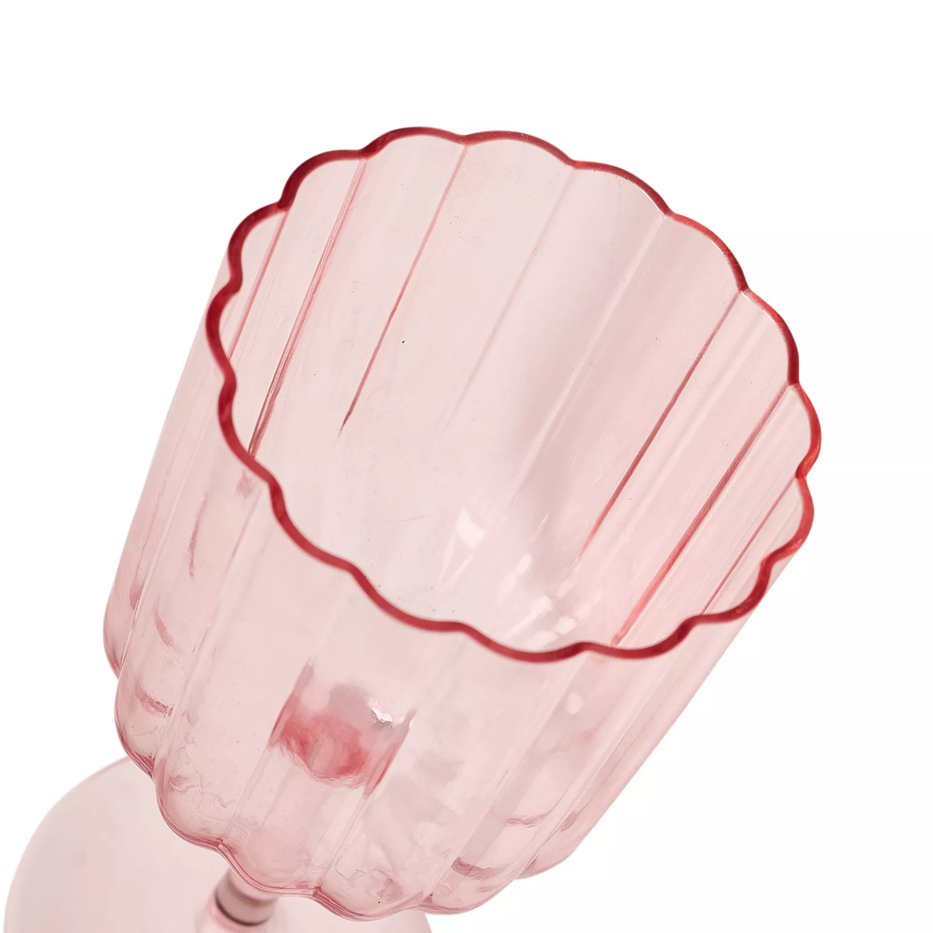 Hestia Pink Scalloped Wine Glasses - Set of 2