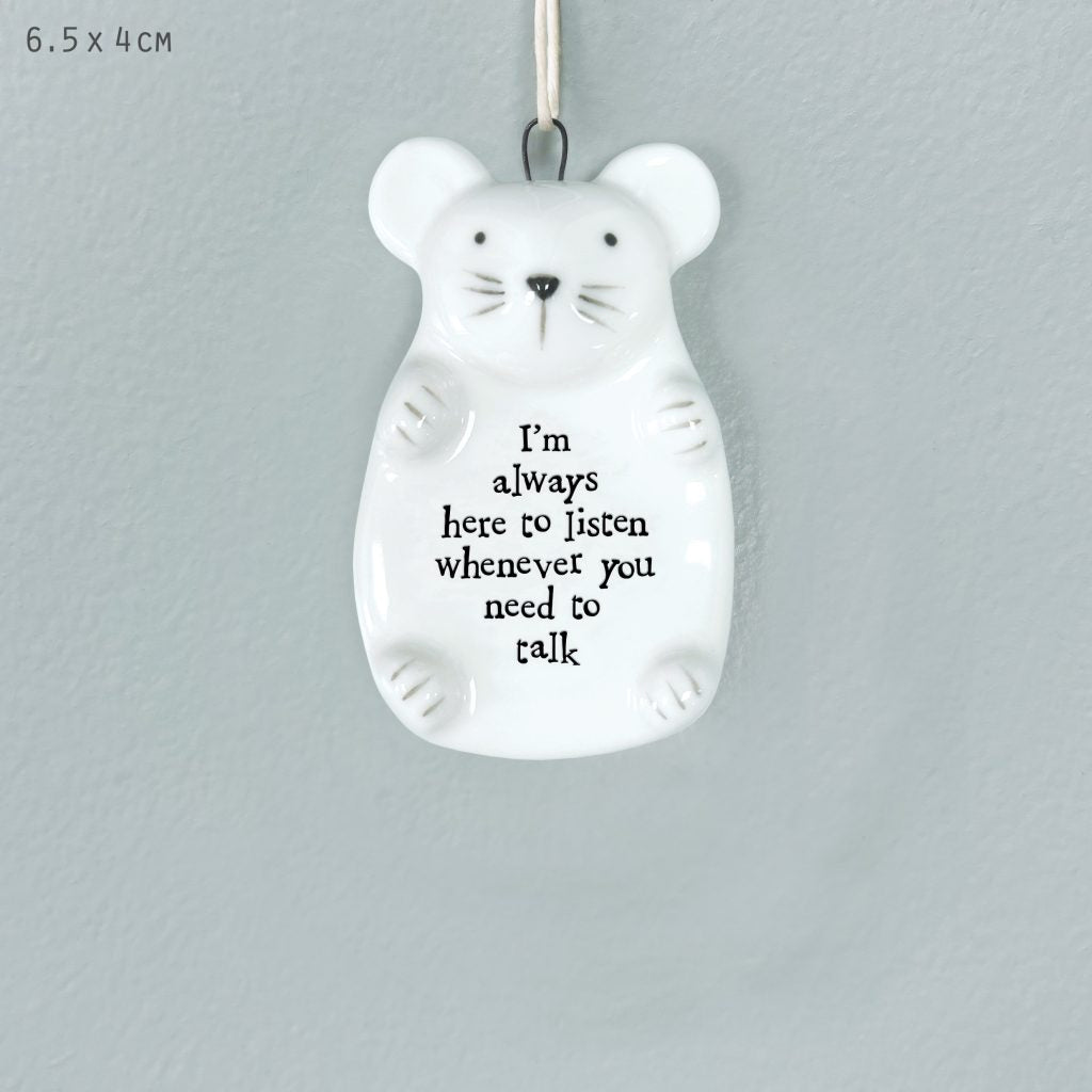 East of India Mouse Hanger - Always Here to Listen