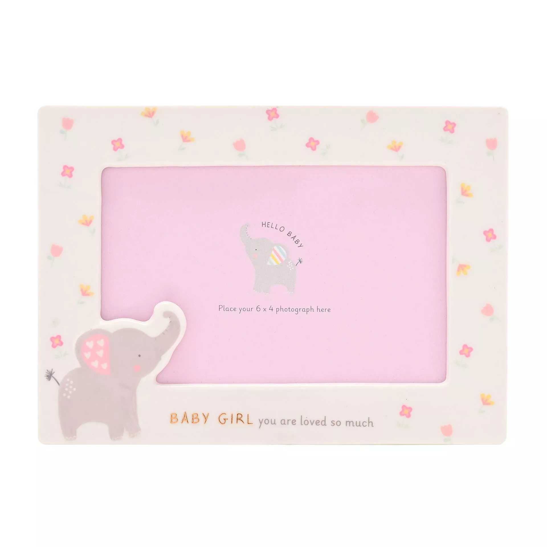Celebrations Hello Baby Ceramic Frame - Girl