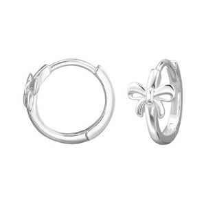 Sterling Silver Bow Huggie Earrings - More Than Just a Gift | Narborough Hall