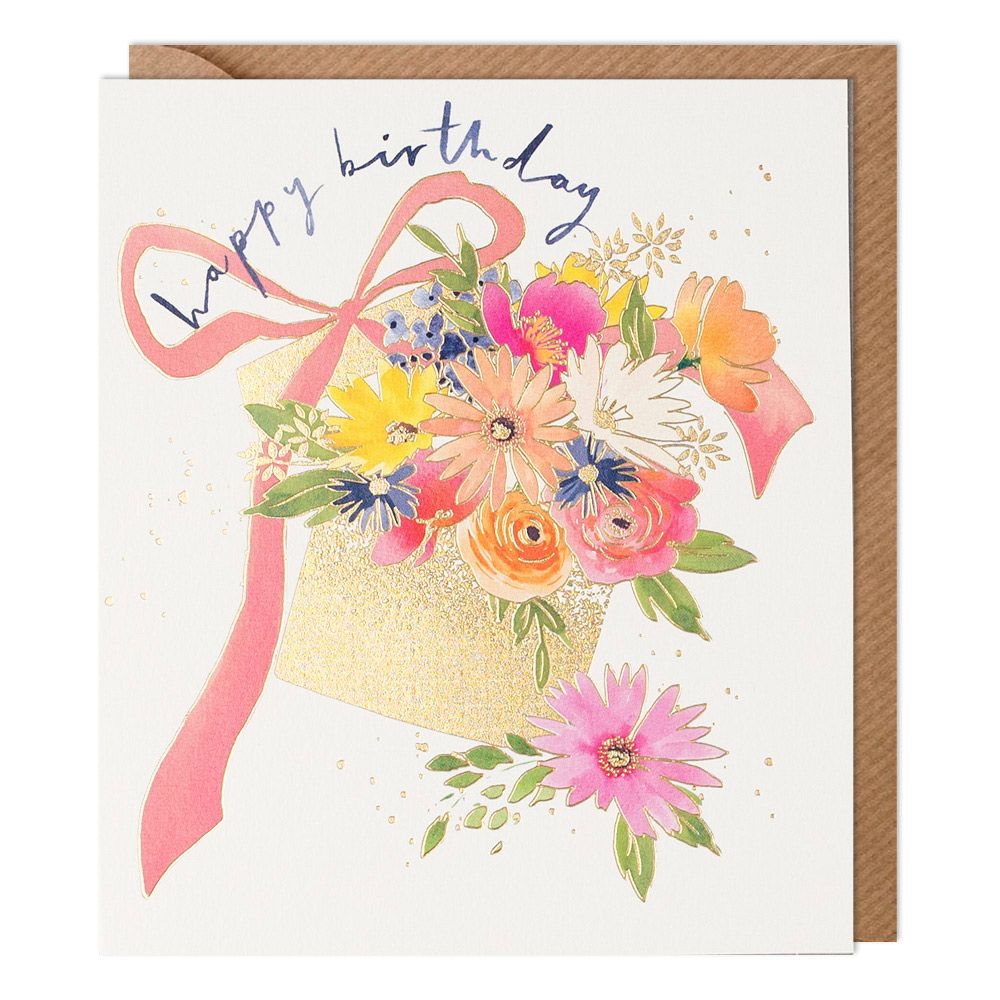 Cosmopolitan Flower Bunch Birthday Card