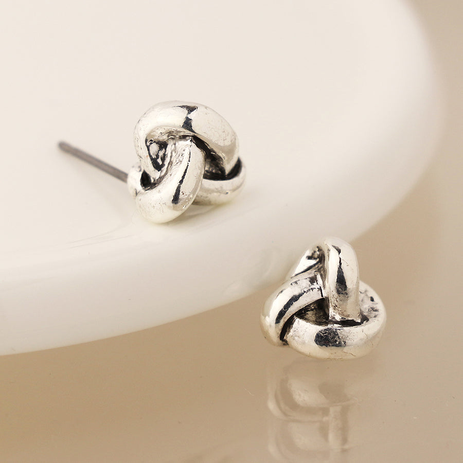 POM Silver Plated Infinity Knot Earrings