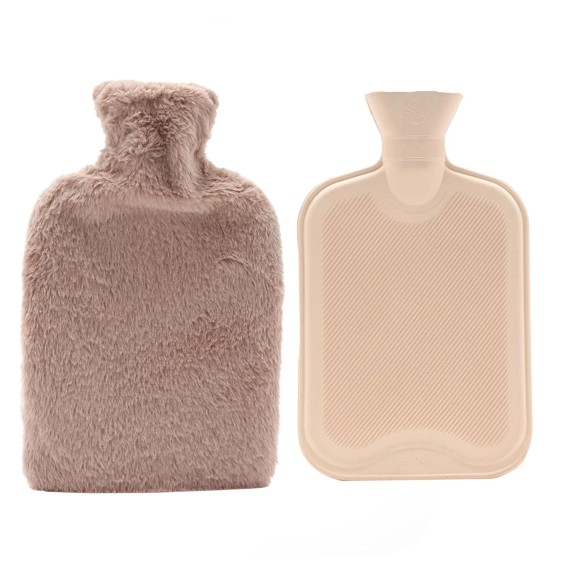 Sophia Layers Soft Faux Fur Hot Water Bottle - Taupe