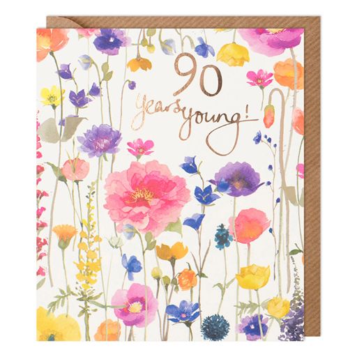 Delphine 90 Years Young Card