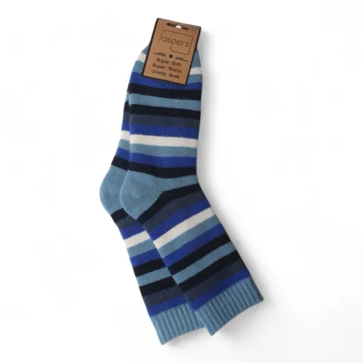 Blue Stripe Cosy Men's Socks