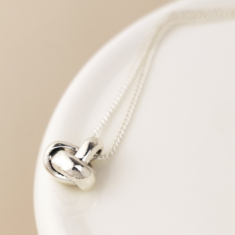 POM Silver Plated Infinity Knot Necklace