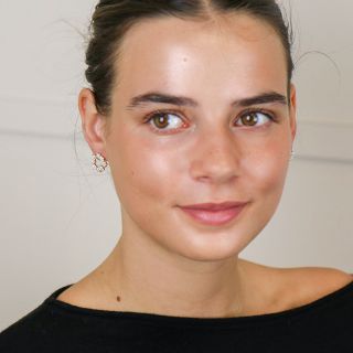 POM Faux Gold and Pearl Floral Circle Earrings