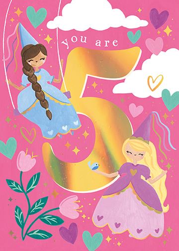 Popsicle Age 5 Princess Card