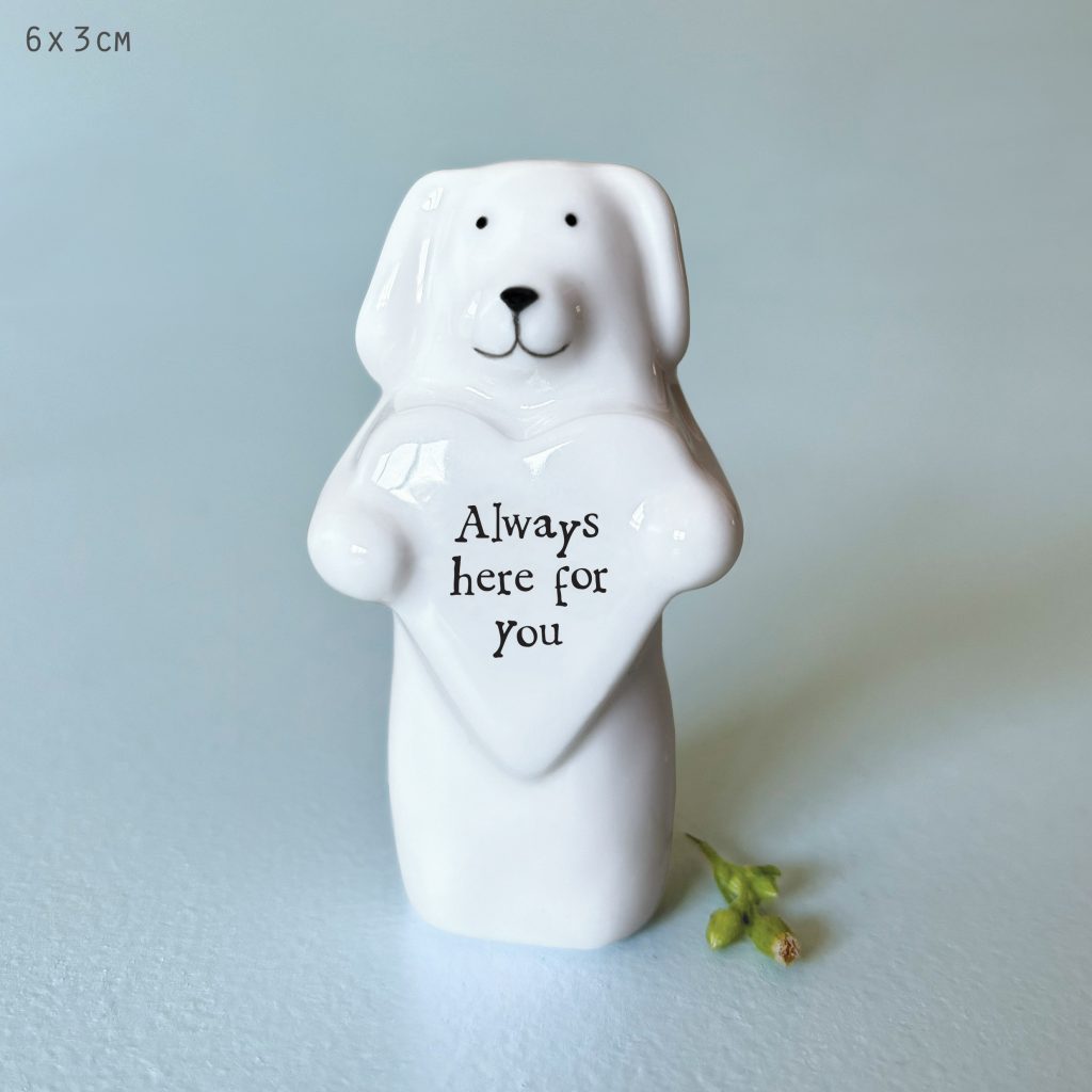 East of India Porcelain Heart Animal - Dog