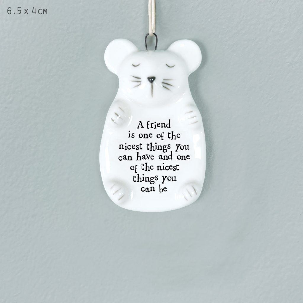 East of India Mouse Hanger - A Friend is One of the Nicest Things