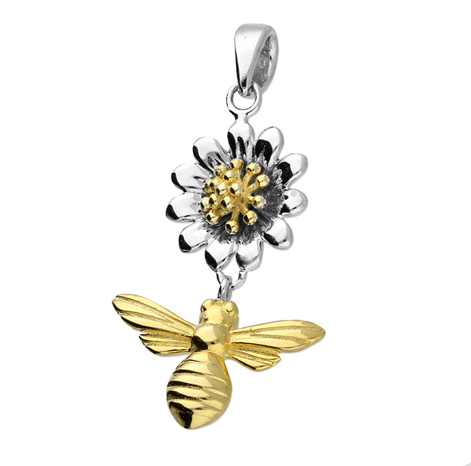 Iris & Miel Sterling Silver Bee & Daisy Necklace