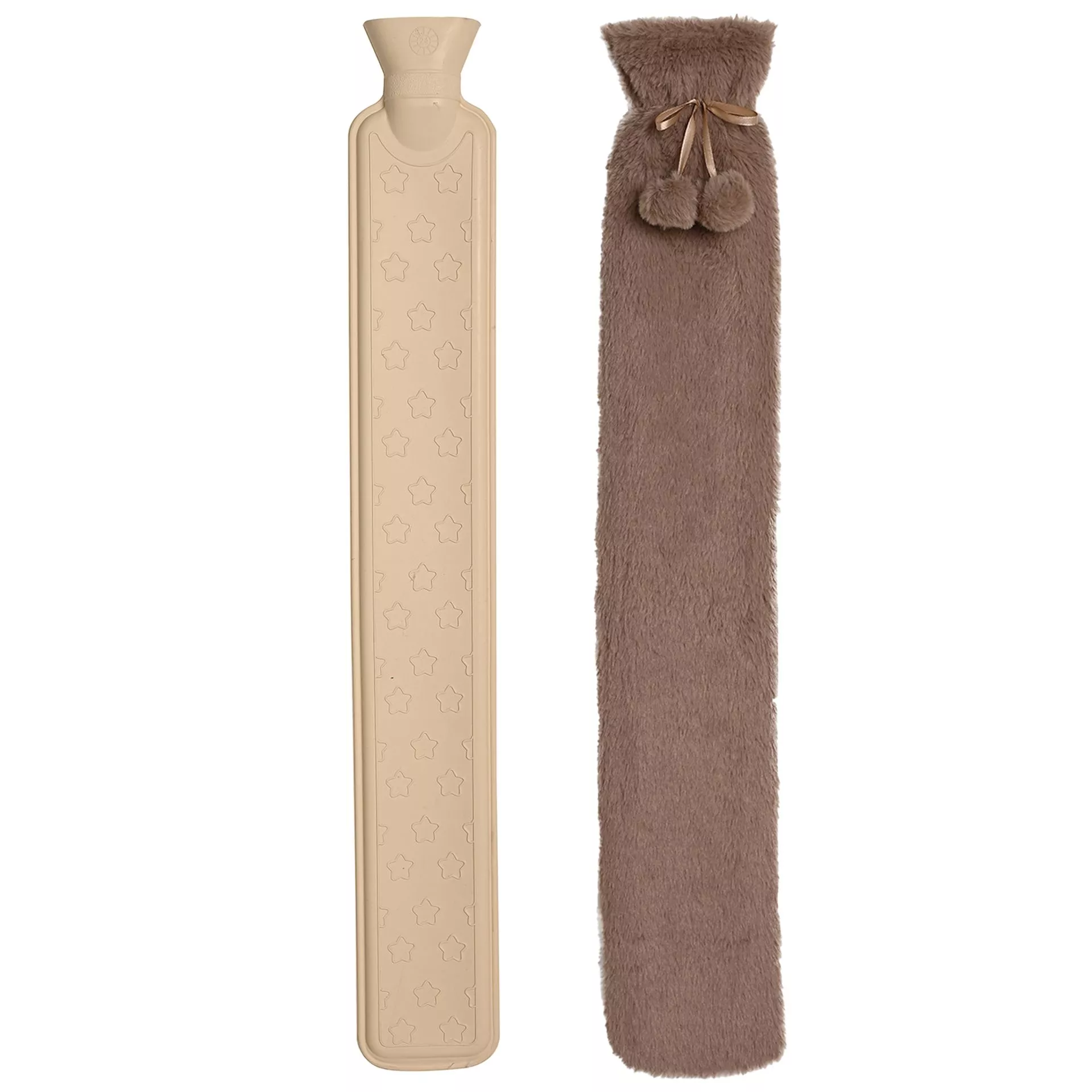 Sophia Layers Soft Faux Fur Long Hot Water Bottle - Taupe