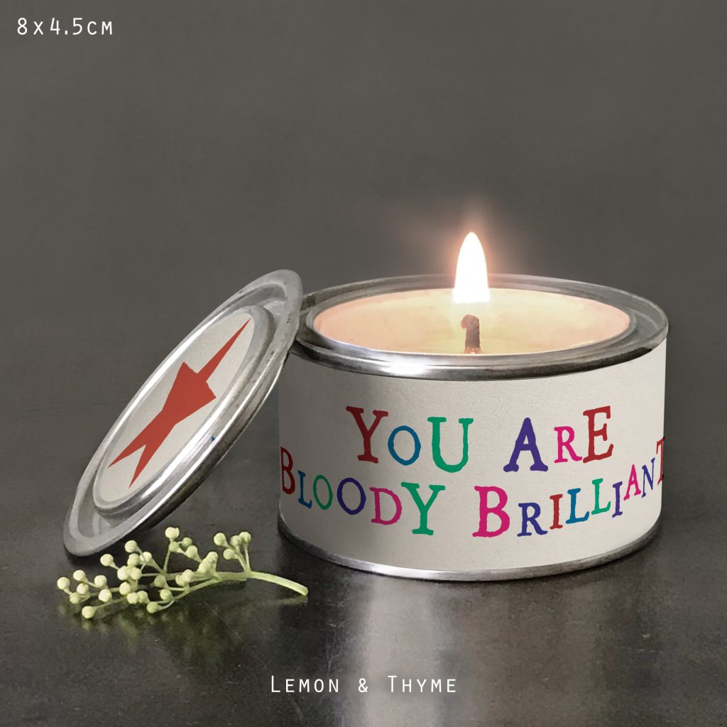 East of India Word Candle - You are Bloody Brilliant