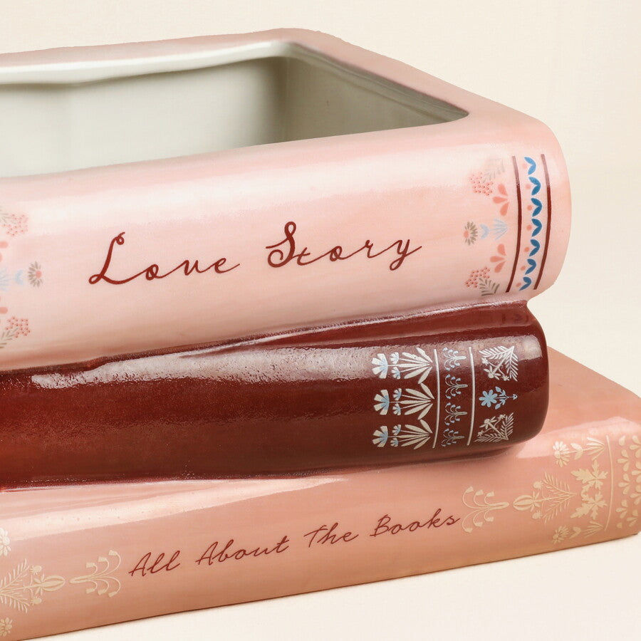 Lisa Angel Love Story Book Stack Planter