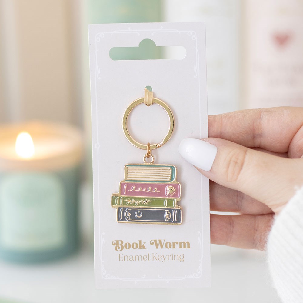 Book Worm Enamel Keyring