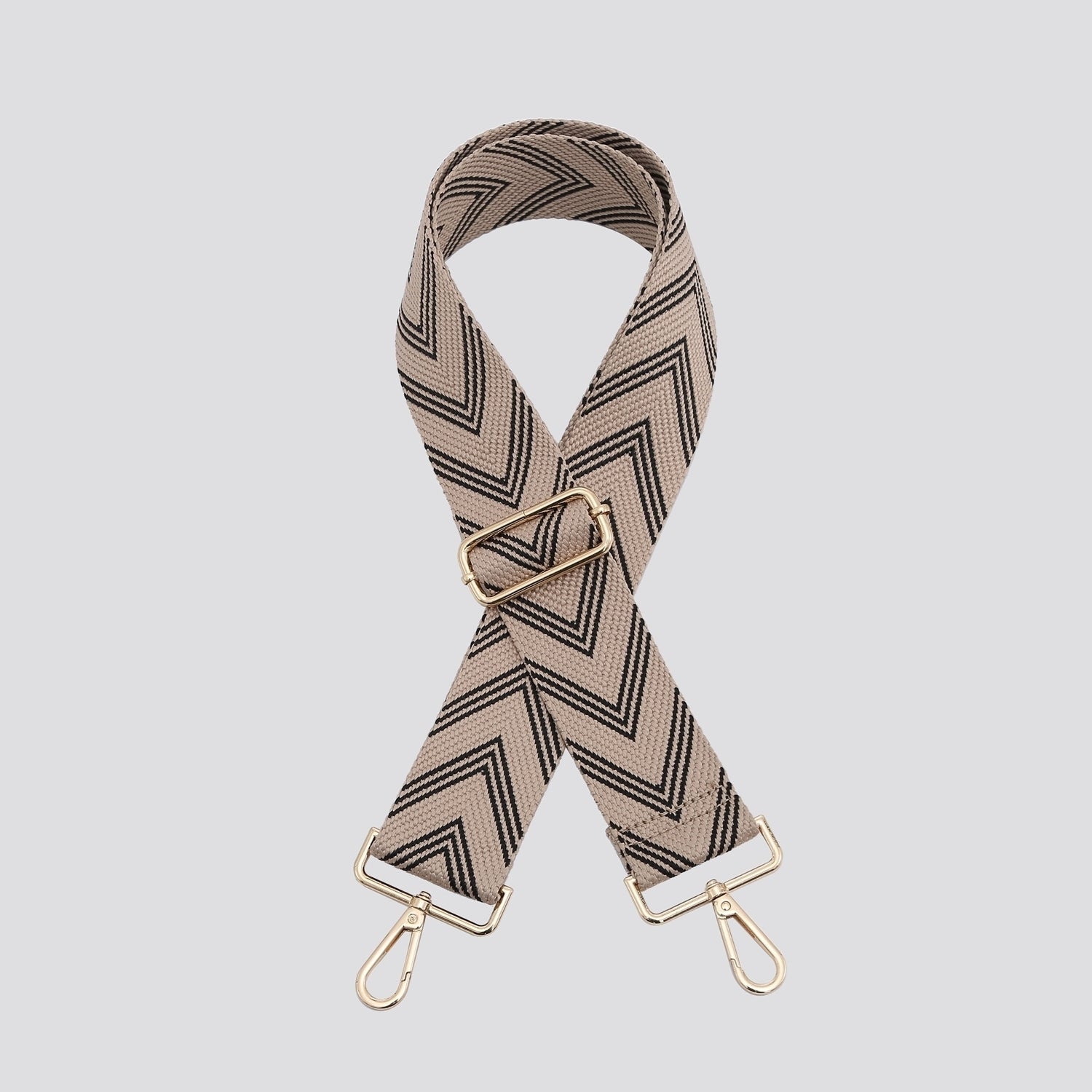 Triple Chevron Bag Strap - Beige