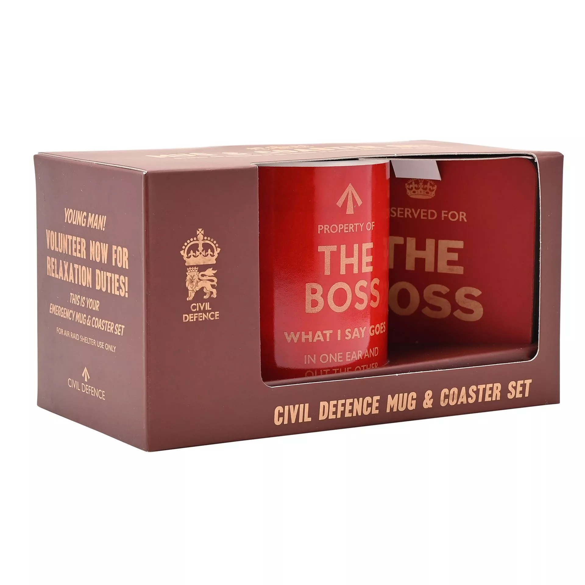 Civil Defence The Boss Mug & Coaster Set