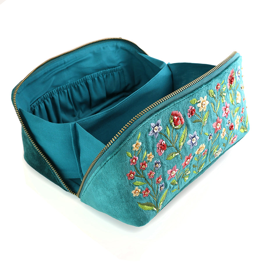 POM Teal Velvet Floral Vanity Case - More Than Just a Gift | Narborough Hall