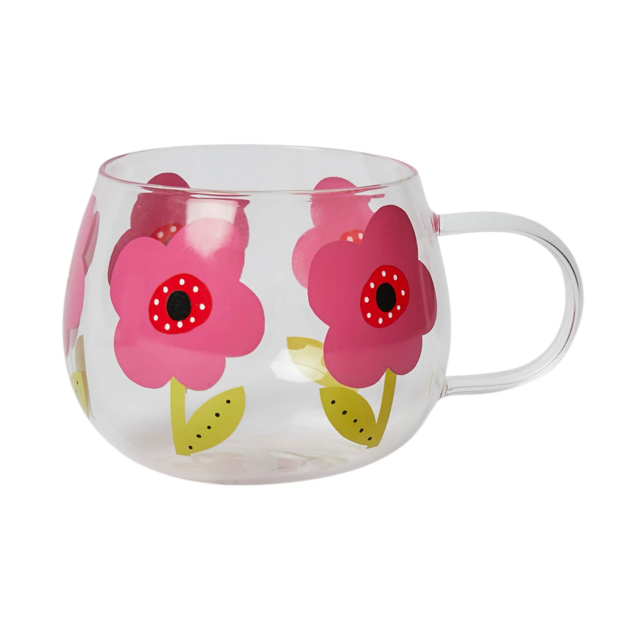 Belly Button Mauve Flower Glass Mug - More Than Just a Gift | Narborough Hall