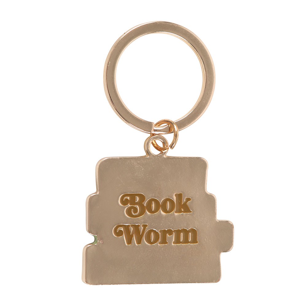 Book Worm Enamel Keyring