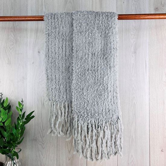 Grey Fluffy Scarf