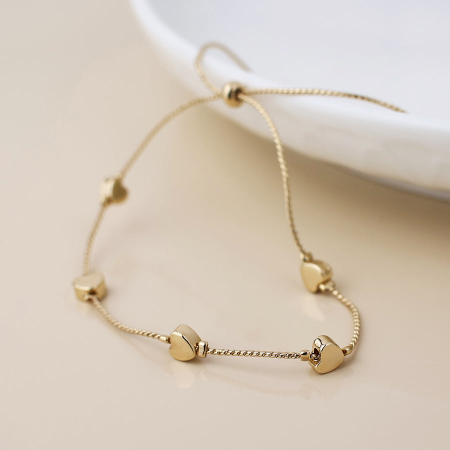 POM Golden Multi Heart Station Bracelet - More Than Just a Gift | Narborough Hall