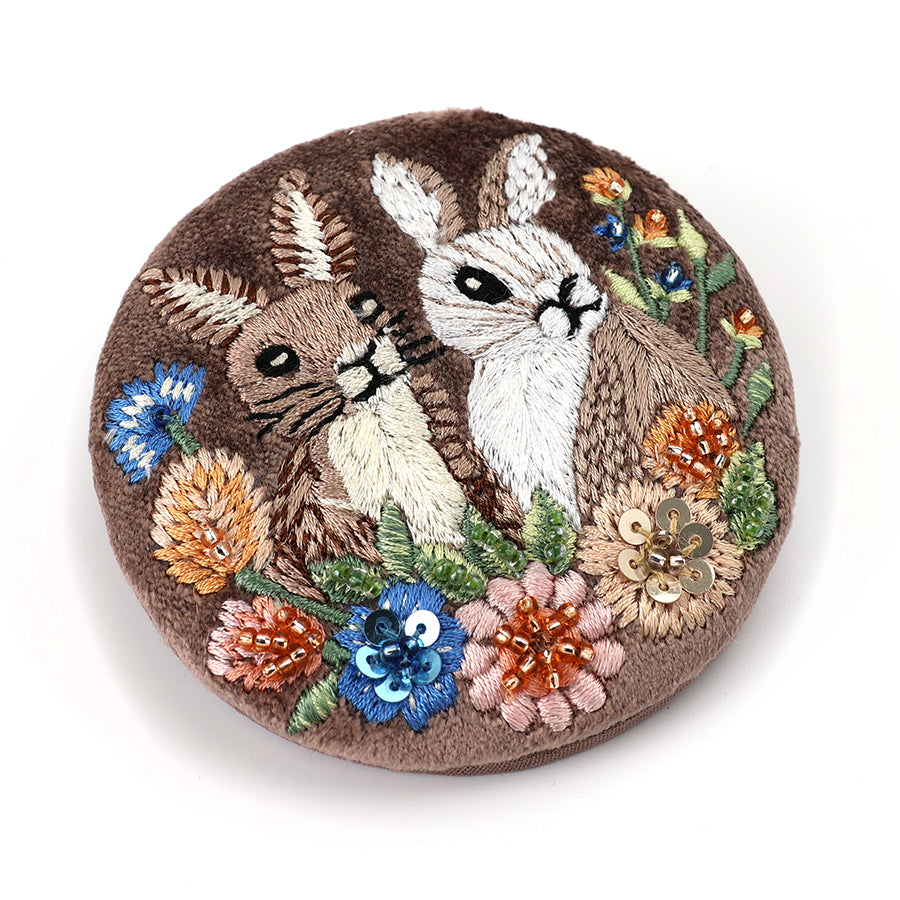POM Cocoa Velvet Bunnies Compact Mirror - More Than Just a Gift | Narborough Hall