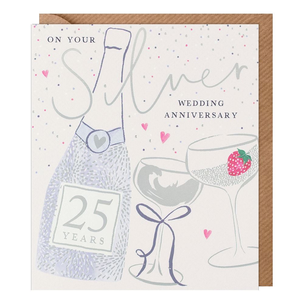 Pink Lemonade Silver Anniversary Card