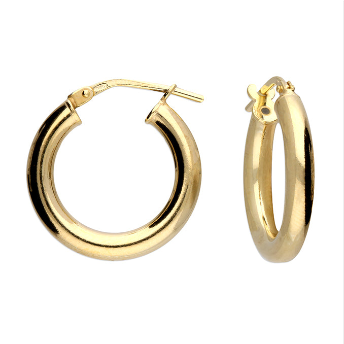 Sterling Silver Gold Plated Hinged Hoop Earrings