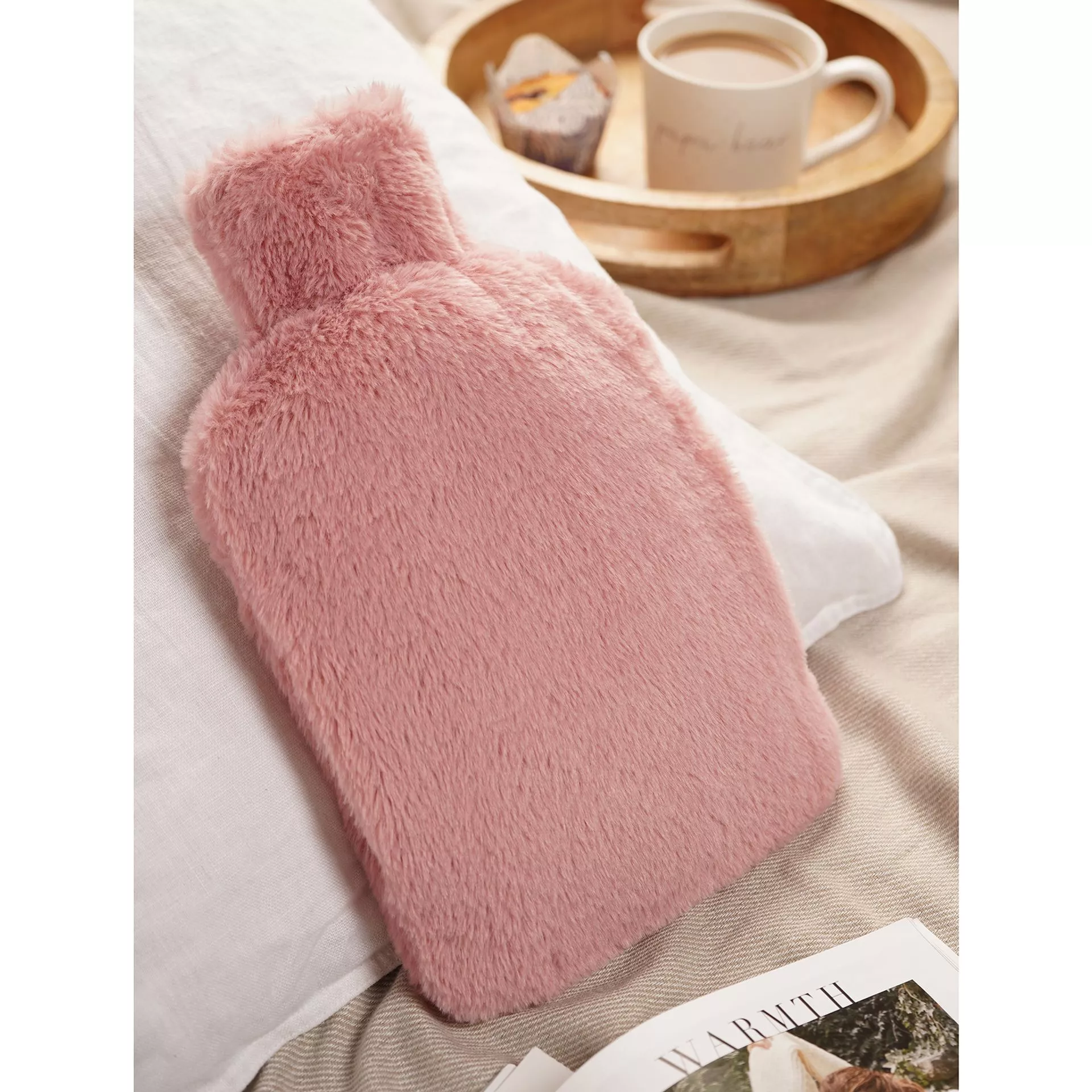 Sophia Layers Soft Faux Fur Hot Water Bottle - Pink