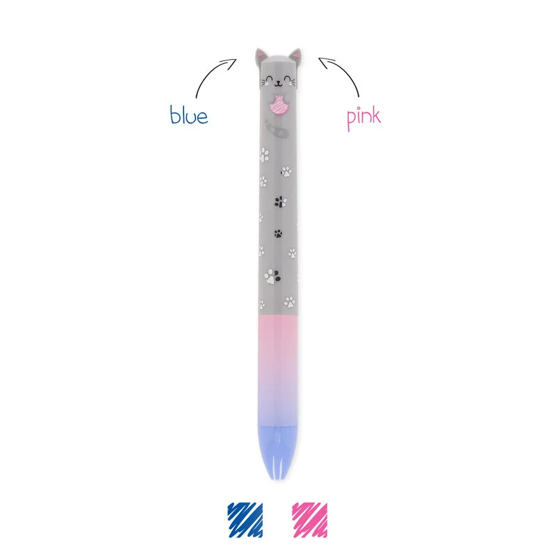Legami Two Colour Click&Clack Ballpoint Pen - Cat