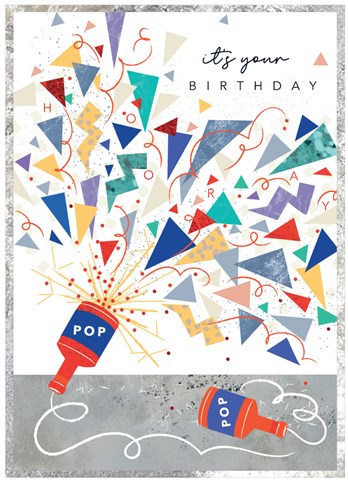 It's Your Birthday, Party Popper Birthday Card