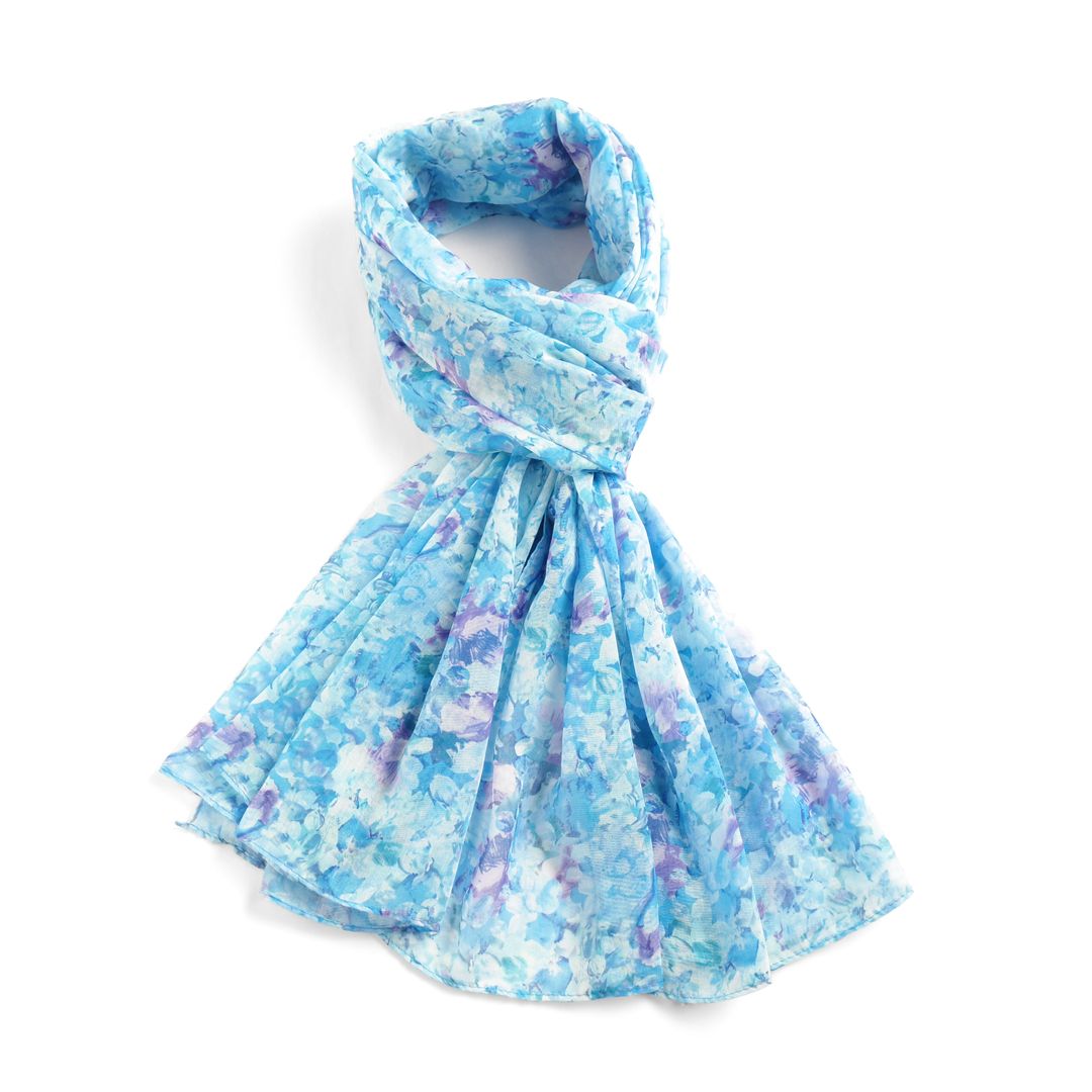 Spring Flowers Scarf - Blue