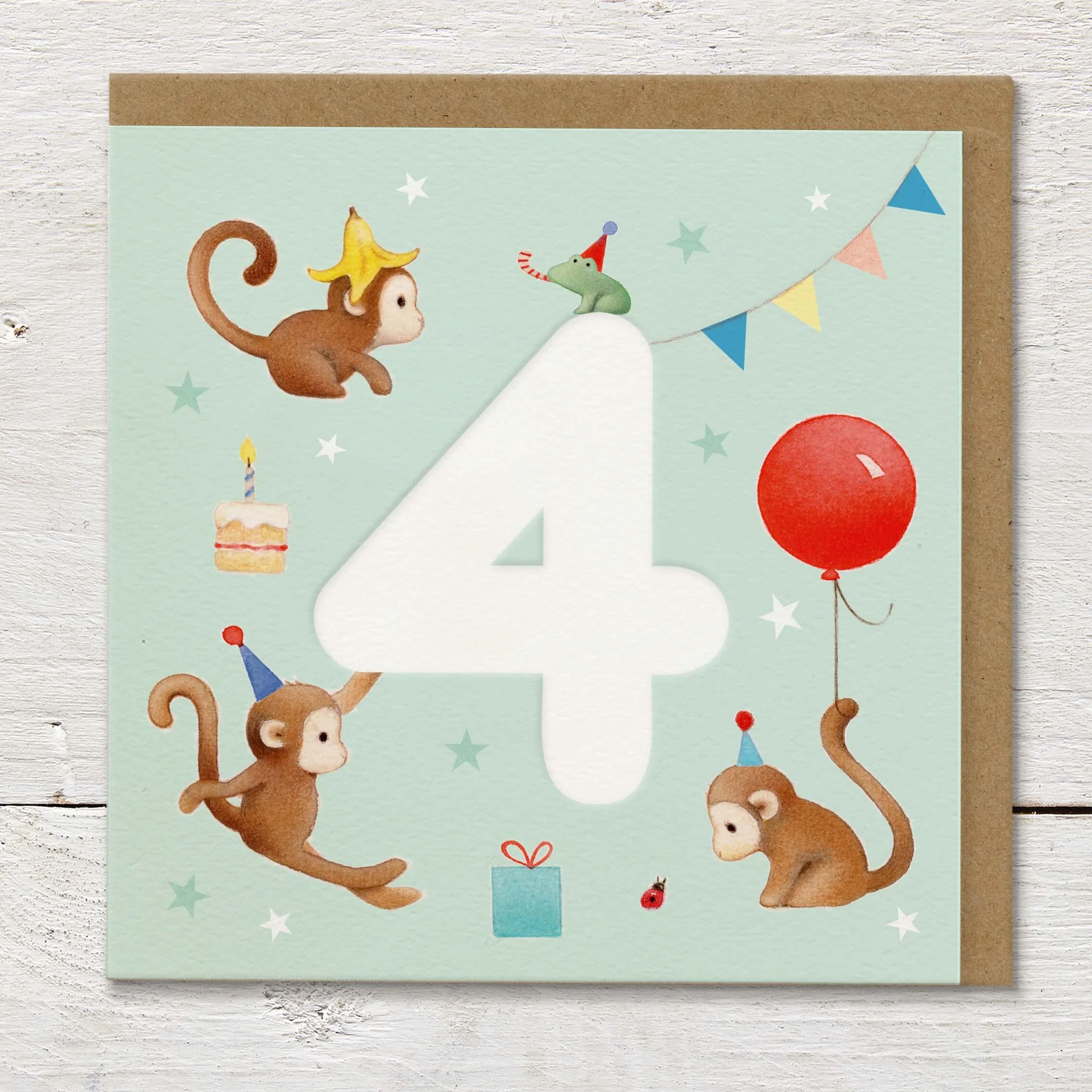 Ginger Betty By Numbers Age 4 Card