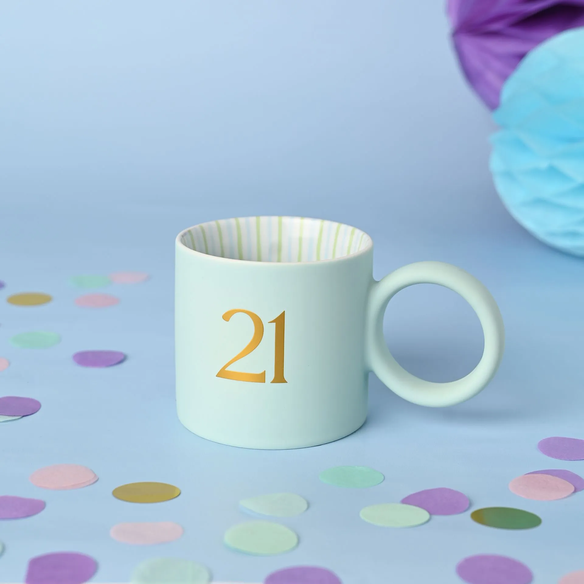 21 Blue Confetti Mug