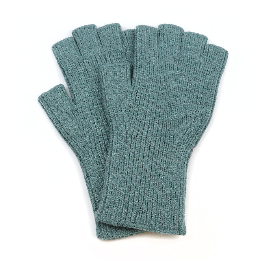 POM Seafoam Ribbed Fingerless Gloves