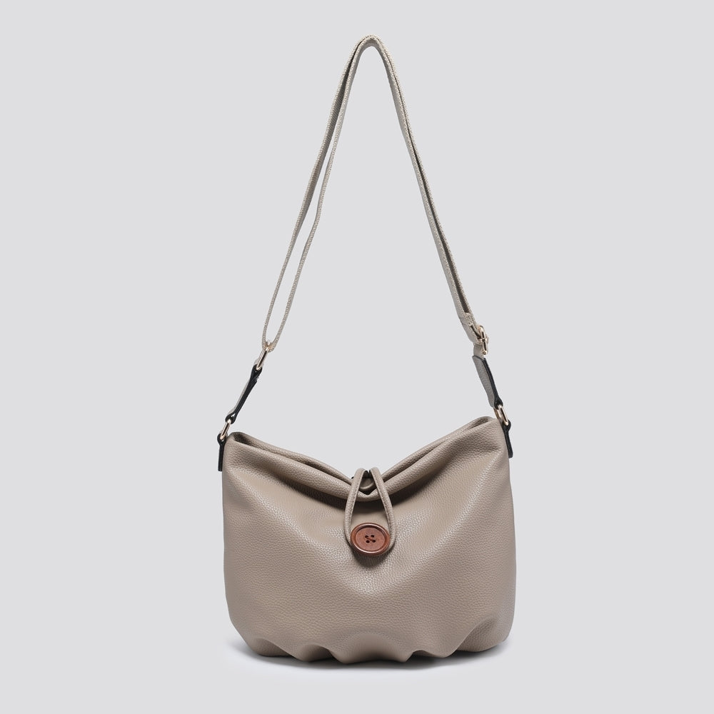 Louisa Cross the Body Button Bag - Beige