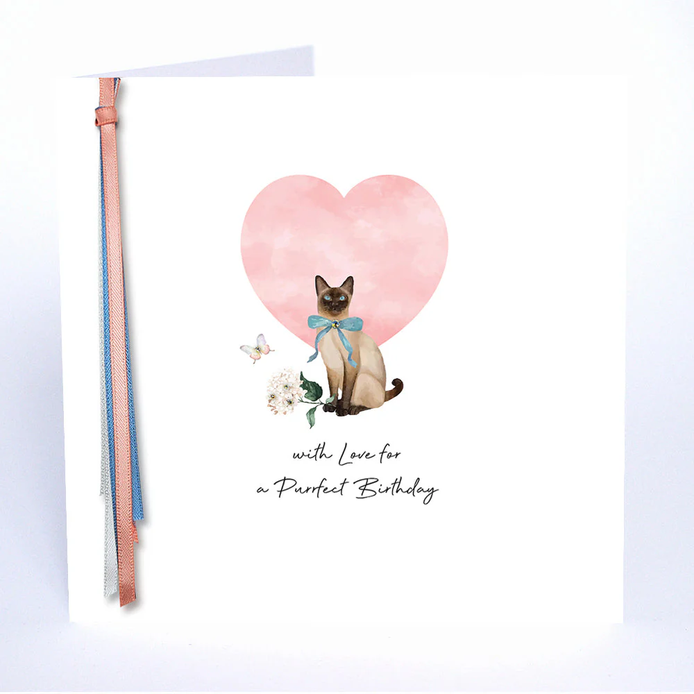 Ribbons & Roses Purrfect Birthday Card