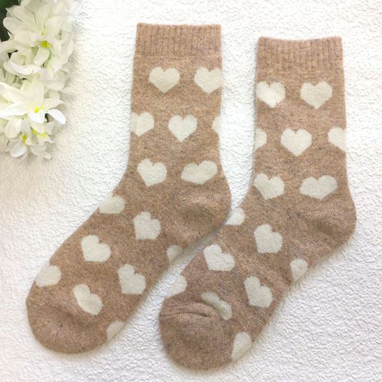 Beige Heart Socks