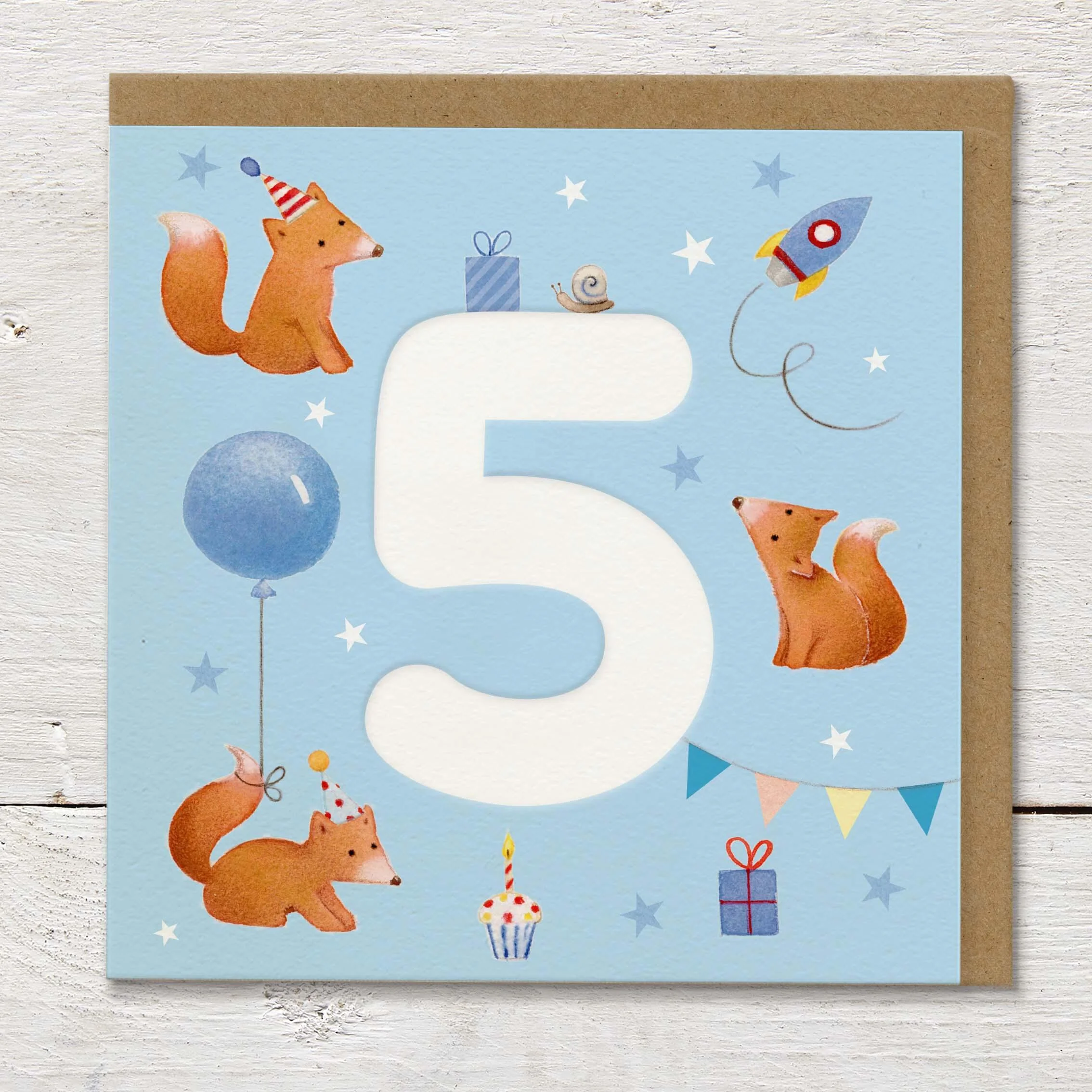 Ginger Betty By Numbers Age 5 Card