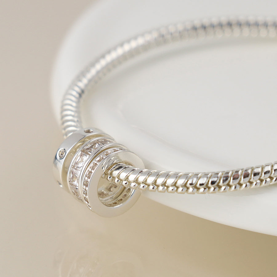 POM Silver Plated Triple Mini Rings Bracelet