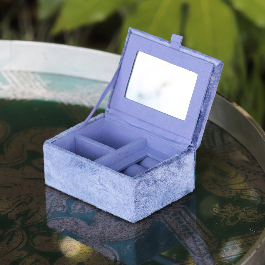 POM Cobalt Blue Sakura Velvet Small Jewellery Box