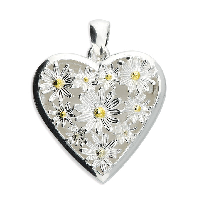 Iris & Miel Sterling Silver Daisy Heart Locket