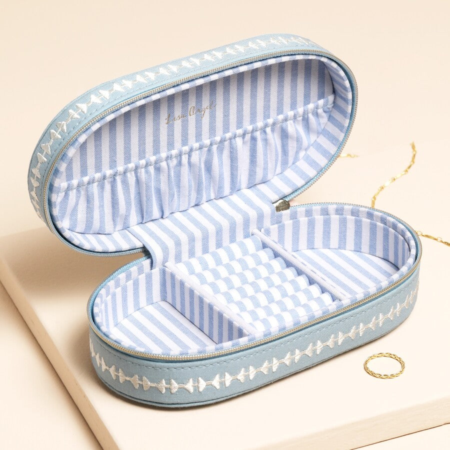 Lisa Angel Blue Linen Amazing Jewellery Case