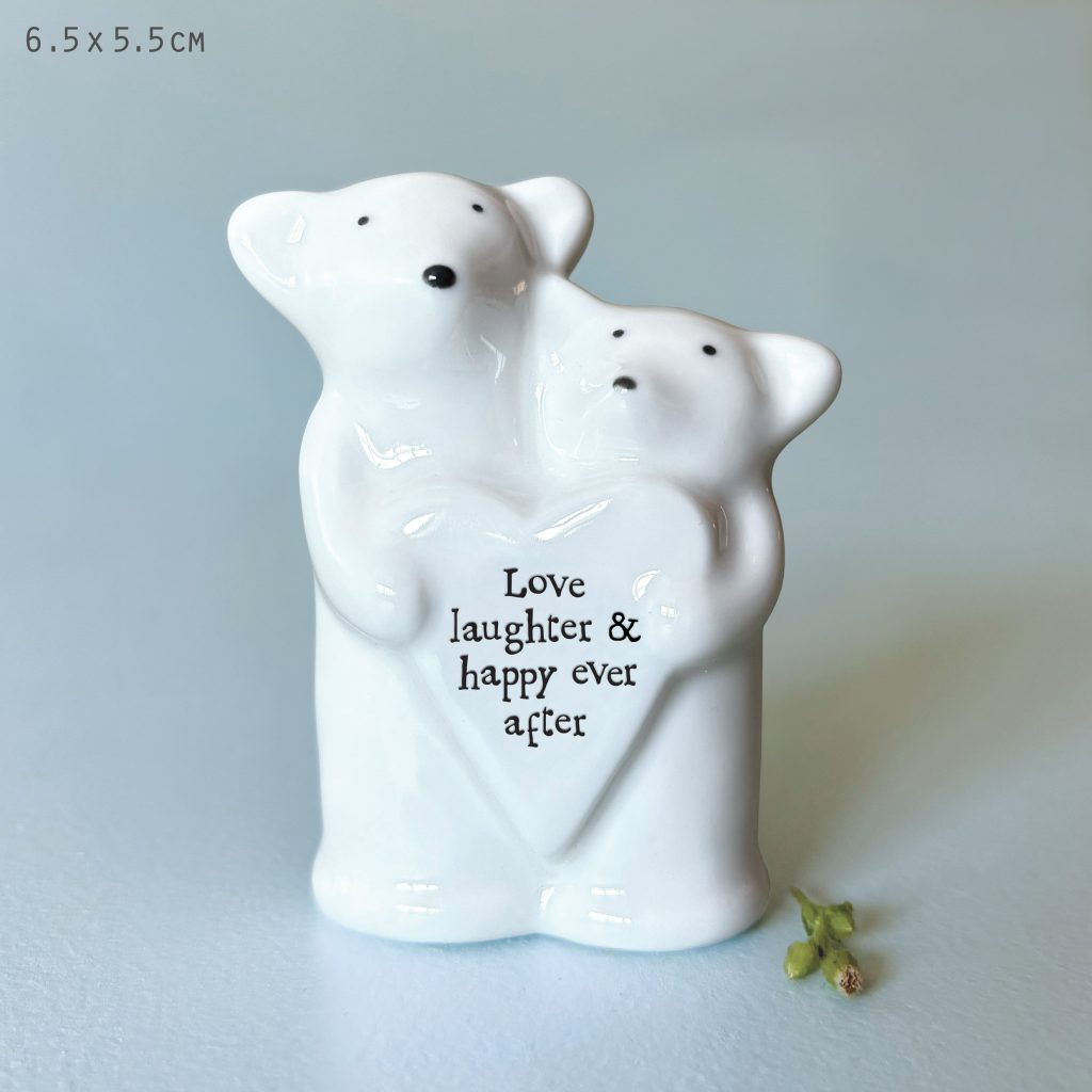 East of India Porcelain Animal Couple - Mice Happy Ever After