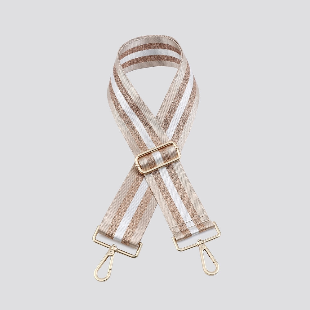 Striped Bag Strap - Beige